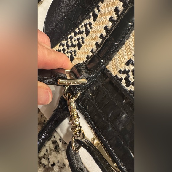 Brahmin Black and Tan Striped Satchel Vivian in Saint Tropez/ Rare - Picture 8 of 14